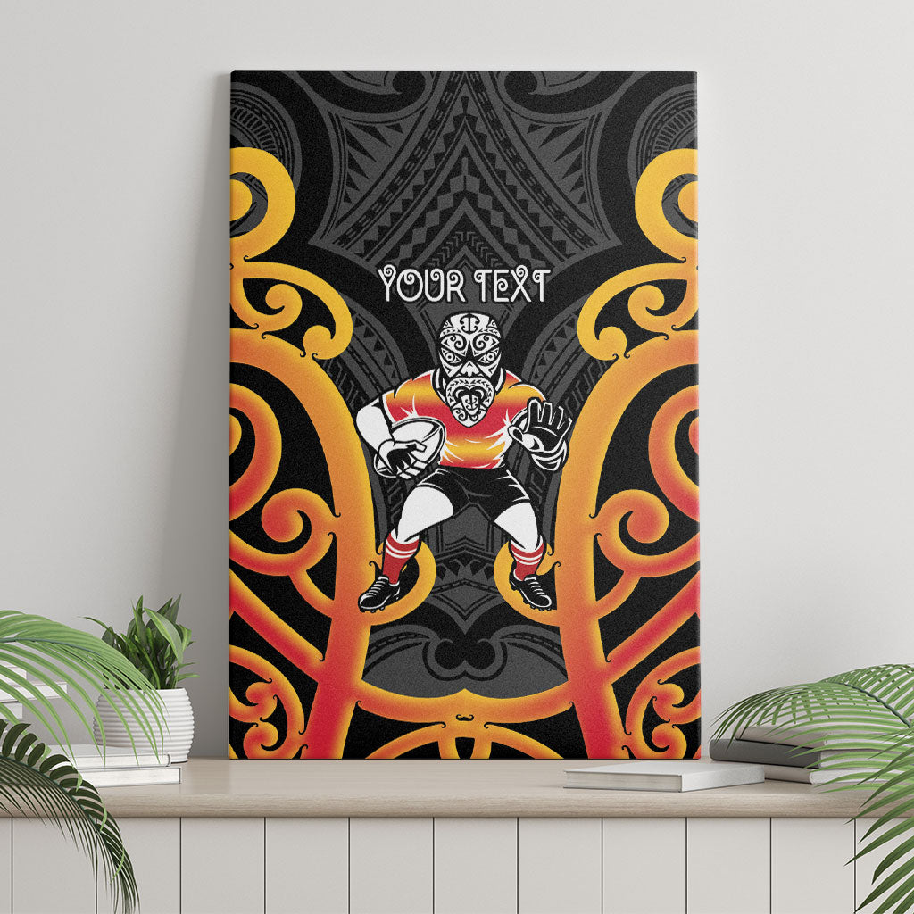 Waikato Custom Rugby New Zealand Canvas Wall Art Aotearoa Maori Pukana Tiki Mascot