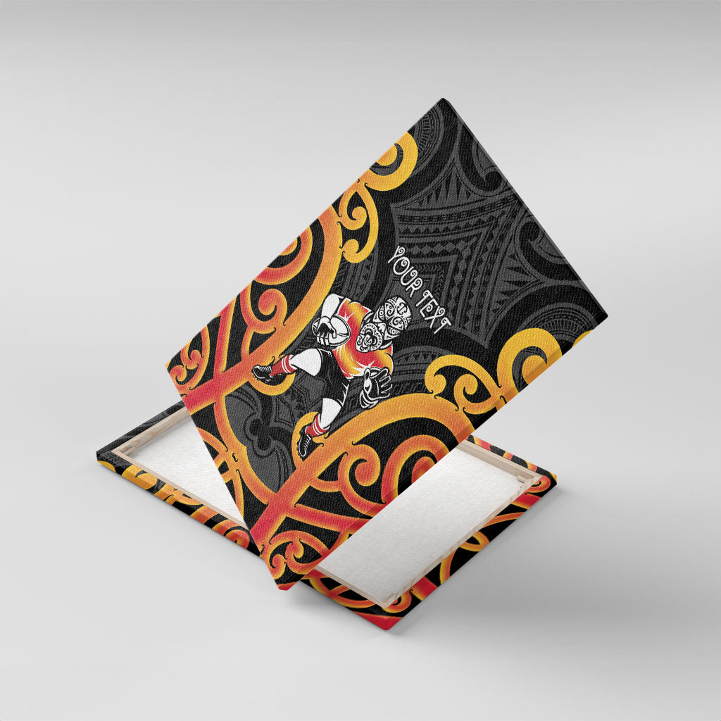Waikato Custom Rugby New Zealand Canvas Wall Art Aotearoa Maori Pukana Tiki Mascot