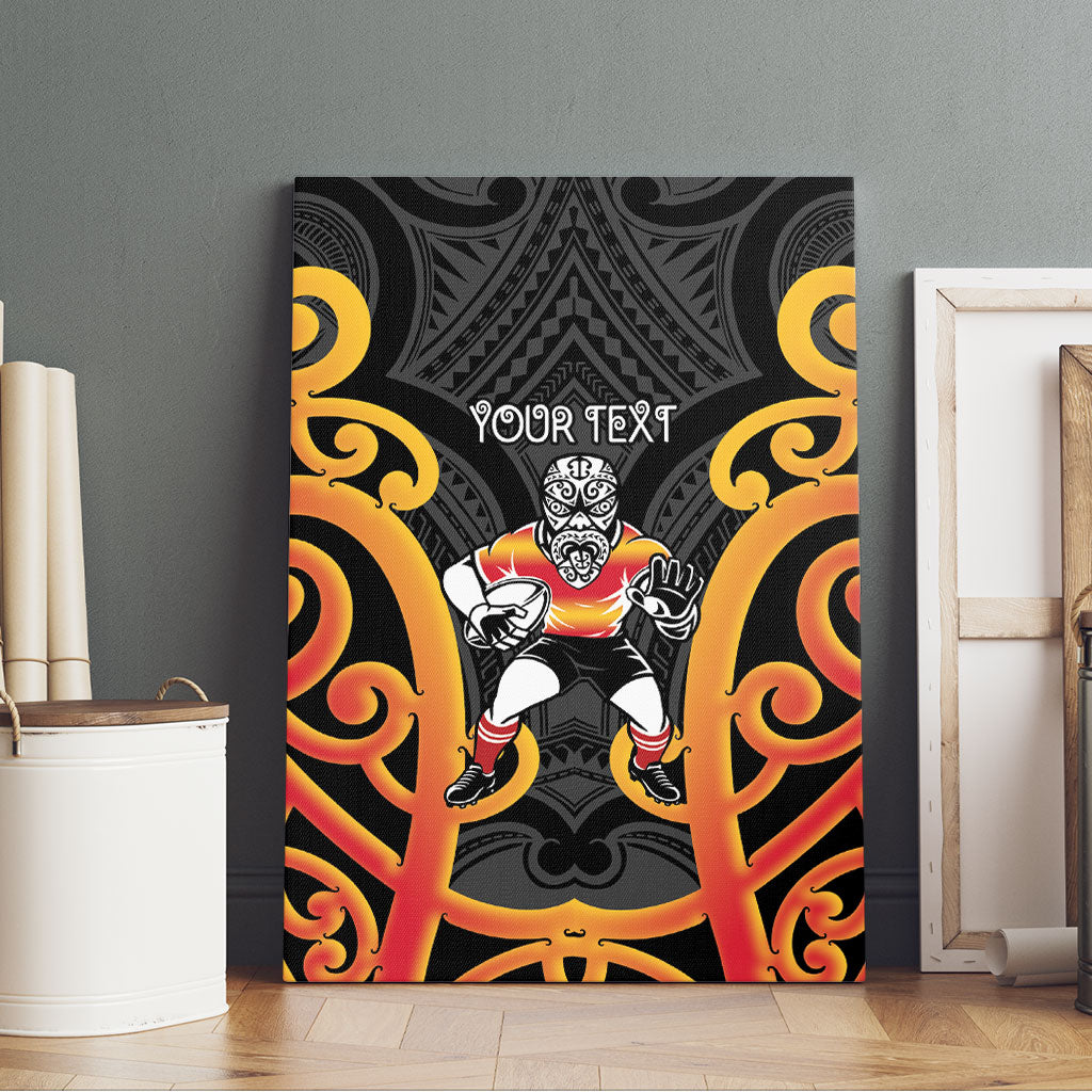 Waikato Custom Rugby New Zealand Canvas Wall Art Aotearoa Maori Pukana Tiki Mascot