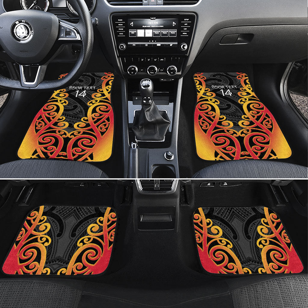 Waikato Custom Rugby New Zealand Car Mats Aotearoa Maori Pukana Tiki Mascot