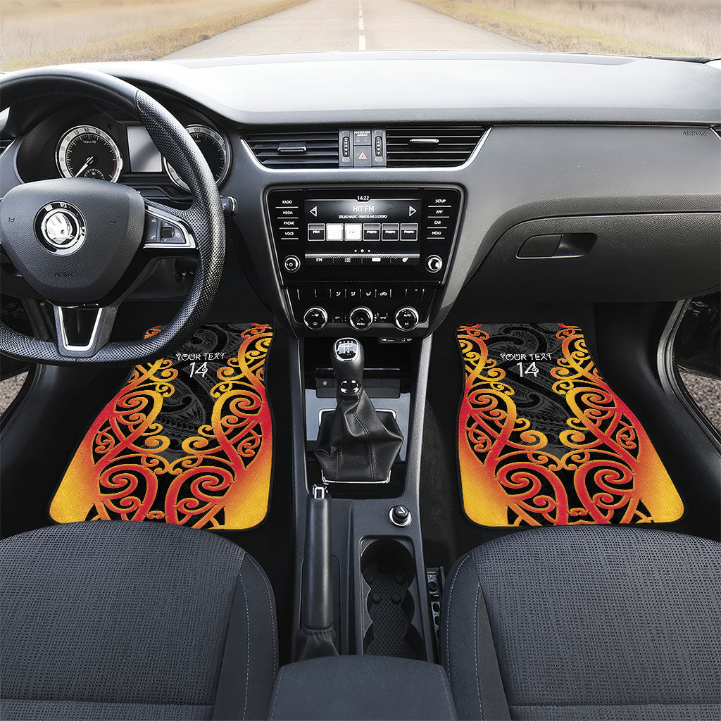 Waikato Custom Rugby New Zealand Car Mats Aotearoa Maori Pukana Tiki Mascot