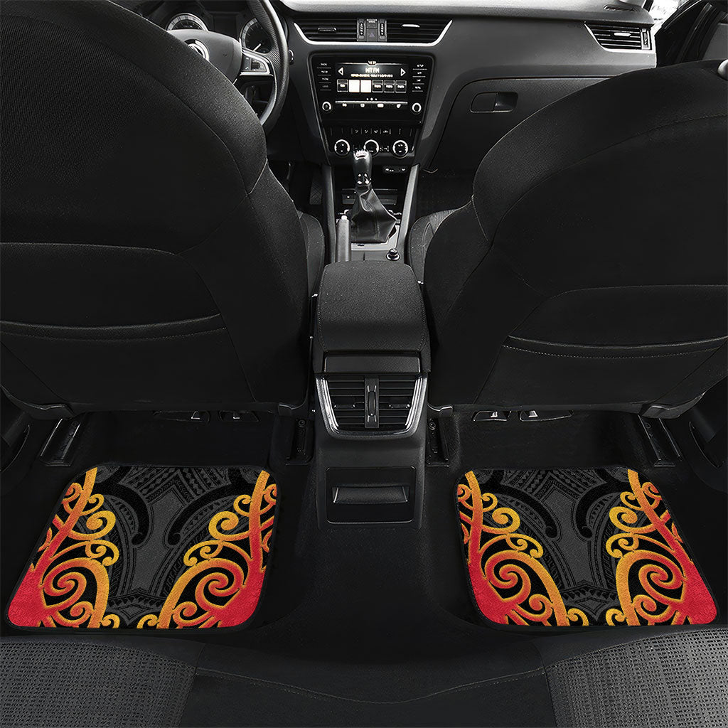 Waikato Custom Rugby New Zealand Car Mats Aotearoa Maori Pukana Tiki Mascot