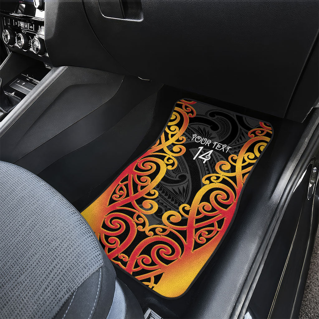 Waikato Custom Rugby New Zealand Car Mats Aotearoa Maori Pukana Tiki Mascot