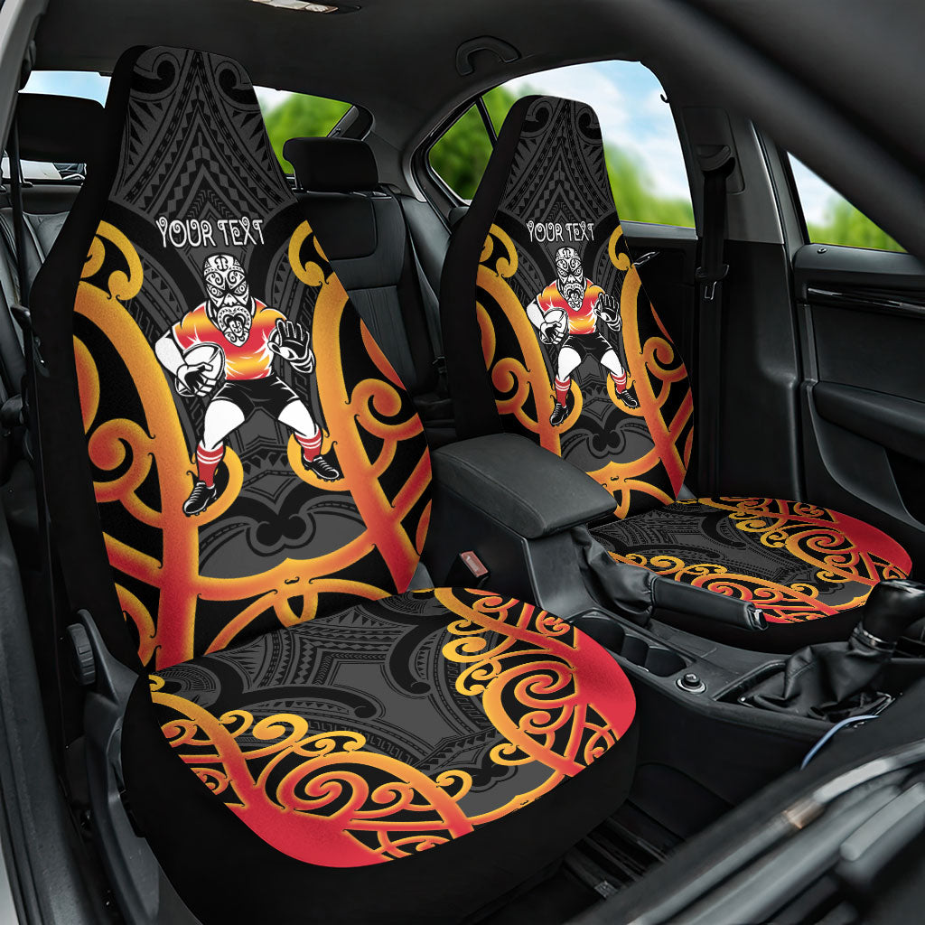 Waikato Custom Rugby New Zealand Car Seat Cover Aotearoa Maori Pukana Tiki Mascot