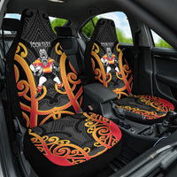 Waikato Custom Rugby New Zealand Car Seat Cover Aotearoa Maori Pukana Tiki Mascot