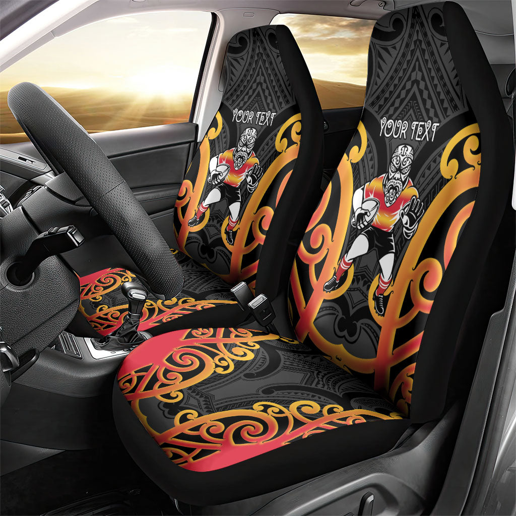 Waikato Custom Rugby New Zealand Car Seat Cover Aotearoa Maori Pukana Tiki Mascot