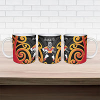 Waikato Rugby New Zealand Ceramic Mug Aotearoa Maori Pukana Tiki Mascot