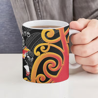 Waikato Rugby New Zealand Ceramic Mug Aotearoa Maori Pukana Tiki Mascot
