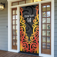 Waikato Custom Rugby New Zealand Door Cover Aotearoa Maori Pukana Tiki Mascot