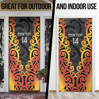 Waikato Custom Rugby New Zealand Door Cover Aotearoa Maori Pukana Tiki Mascot