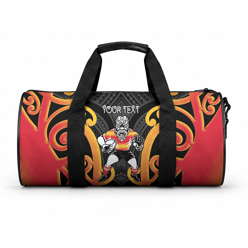 Waikato Custom Rugby New Zealand Duffle Bag Aotearoa Maori Pukana Tiki Mascot