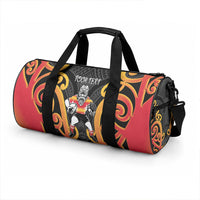 Waikato Custom Rugby New Zealand Duffle Bag Aotearoa Maori Pukana Tiki Mascot