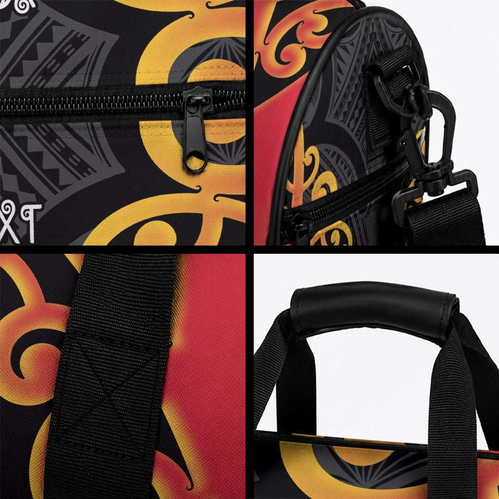 Waikato Custom Rugby New Zealand Duffle Bag Aotearoa Maori Pukana Tiki Mascot