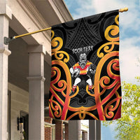 Waikato Custom Rugby New Zealand Garden Flag Aotearoa Maori Pukana Tiki Mascot