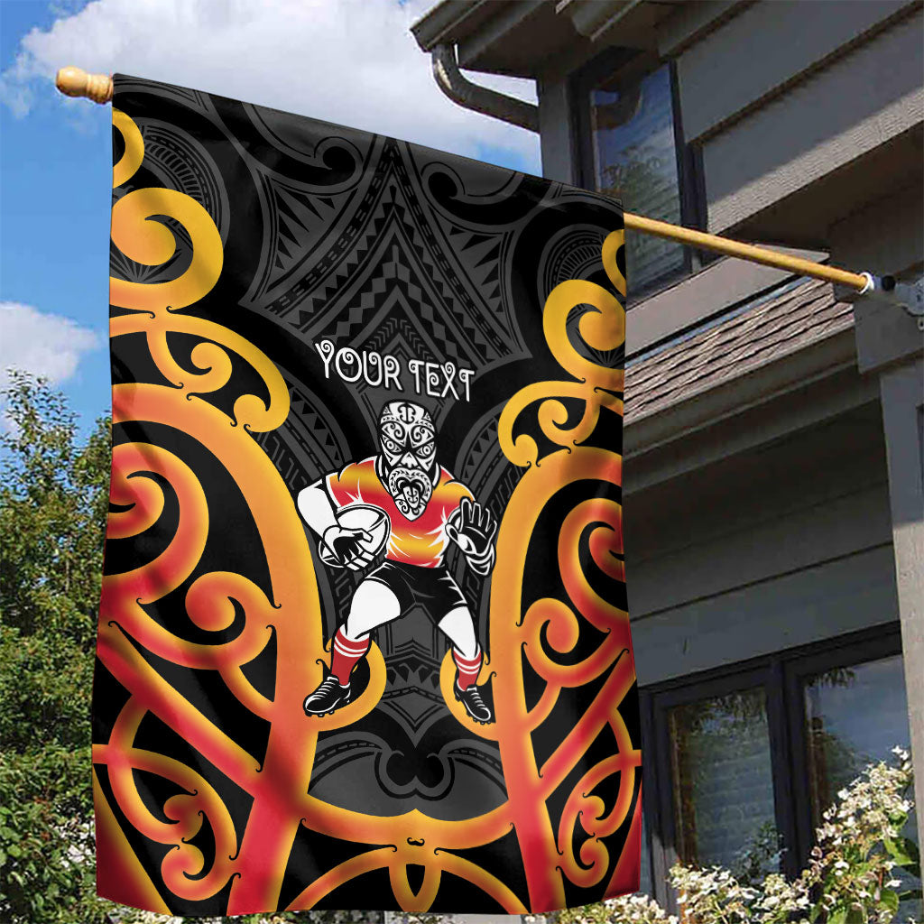Waikato Custom Rugby New Zealand Garden Flag Aotearoa Maori Pukana Tiki Mascot