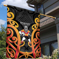 Waikato Custom Rugby New Zealand Garden Flag Aotearoa Maori Pukana Tiki Mascot