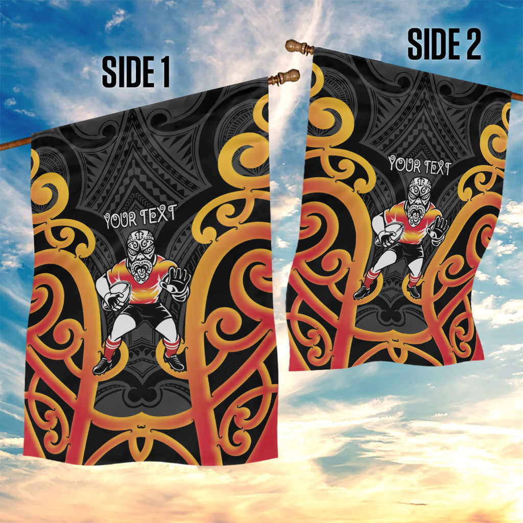 Waikato Custom Rugby New Zealand Garden Flag Aotearoa Maori Pukana Tiki Mascot