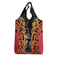 Waikato Custom Rugby New Zealand Grocery Bag Aotearoa Maori Pukana Tiki Mascot