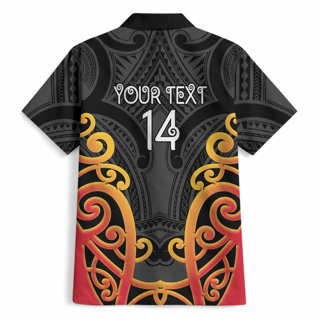 Waikato Custom Rugby New Zealand Hawaiian Shirt Aotearoa Maori Pukana Tiki Mascot