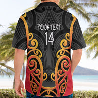 Waikato Custom Rugby New Zealand Hawaiian Shirt Aotearoa Maori Pukana Tiki Mascot