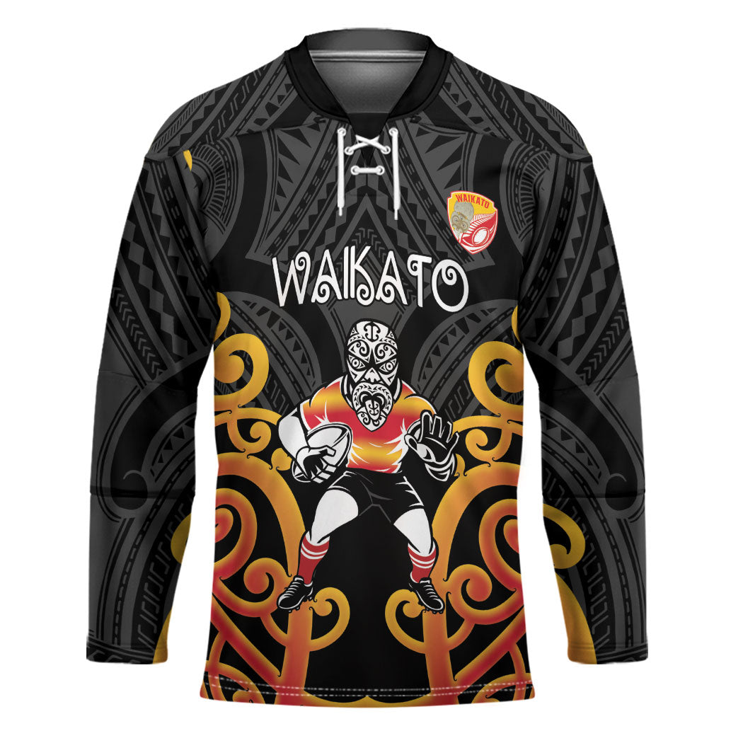Waikato Custom Rugby New Zealand Hockey Jersey Aotearoa Maori Pukana Tiki Mascot