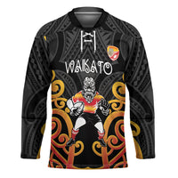Waikato Custom Rugby New Zealand Hockey Jersey Aotearoa Maori Pukana Tiki Mascot