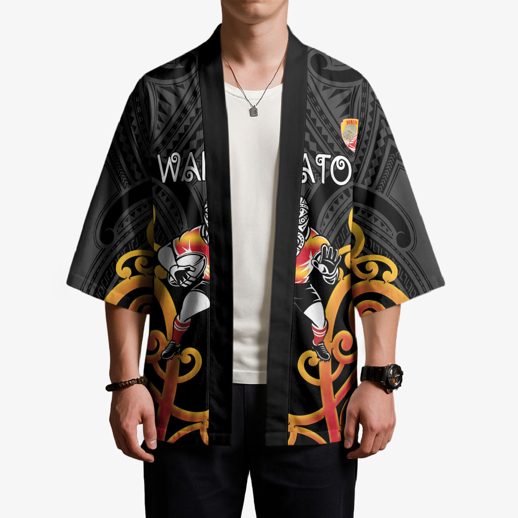 Waikato Custom Rugby New Zealand Kimono Aotearoa Maori Pukana Tiki Mascot