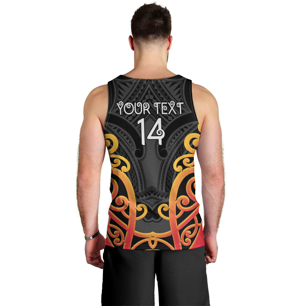 Waikato Custom Rugby New Zealand Men Tank Top Aotearoa Maori Pukana Tiki Mascot