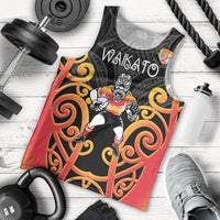 Waikato Custom Rugby New Zealand Men Tank Top Aotearoa Maori Pukana Tiki Mascot