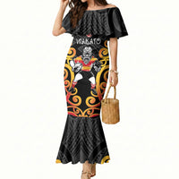 Waikato Custom Rugby New Zealand Mermaid Dress Aotearoa Maori Pukana Tiki Mascot