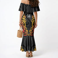 Waikato Custom Rugby New Zealand Mermaid Dress Aotearoa Maori Pukana Tiki Mascot