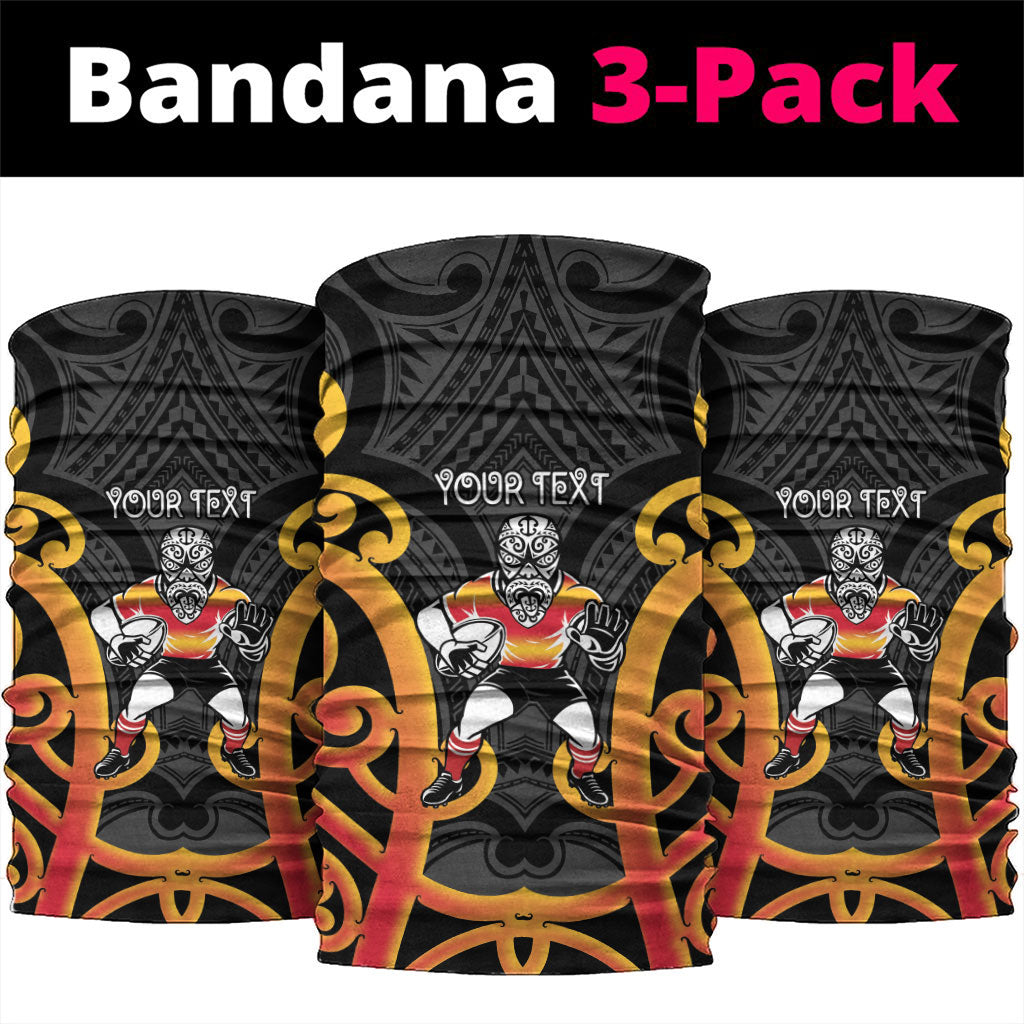 Waikato Custom Rugby New Zealand Neck Gaiter Aotearoa Maori Pukana Tiki Mascot