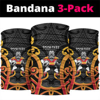 Waikato Custom Rugby New Zealand Neck Gaiter Aotearoa Maori Pukana Tiki Mascot