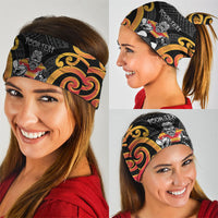Waikato Custom Rugby New Zealand Neck Gaiter Aotearoa Maori Pukana Tiki Mascot