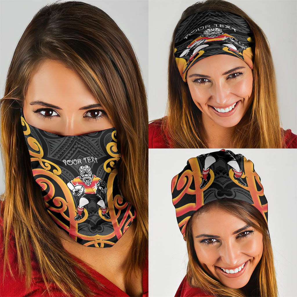 Waikato Custom Rugby New Zealand Neck Gaiter Aotearoa Maori Pukana Tiki Mascot