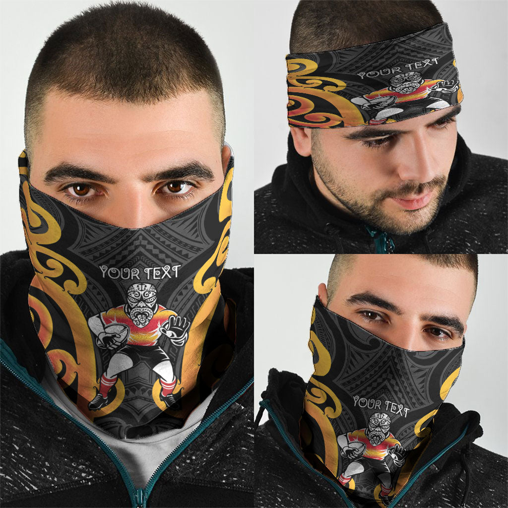 Waikato Custom Rugby New Zealand Neck Gaiter Aotearoa Maori Pukana Tiki Mascot