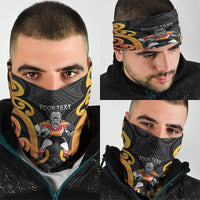 Waikato Custom Rugby New Zealand Neck Gaiter Aotearoa Maori Pukana Tiki Mascot