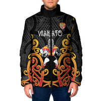 Waikato Custom Rugby New Zealand Padded Jacket Aotearoa Maori Pukana Tiki Mascot