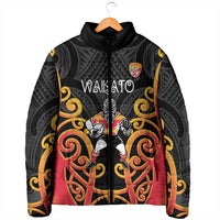 Waikato Custom Rugby New Zealand Padded Jacket Aotearoa Maori Pukana Tiki Mascot