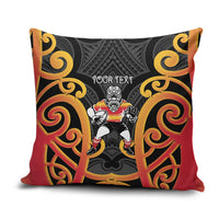 Waikato Custom Rugby New Zealand Pillow Cover Aotearoa Maori Pukana Tiki Mascot