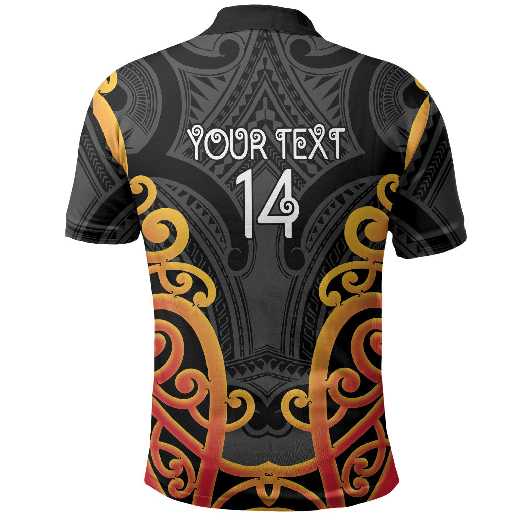 Waikato Custom Rugby New Zealand Polo Shirt Aotearoa Maori Pukana Tiki Mascot