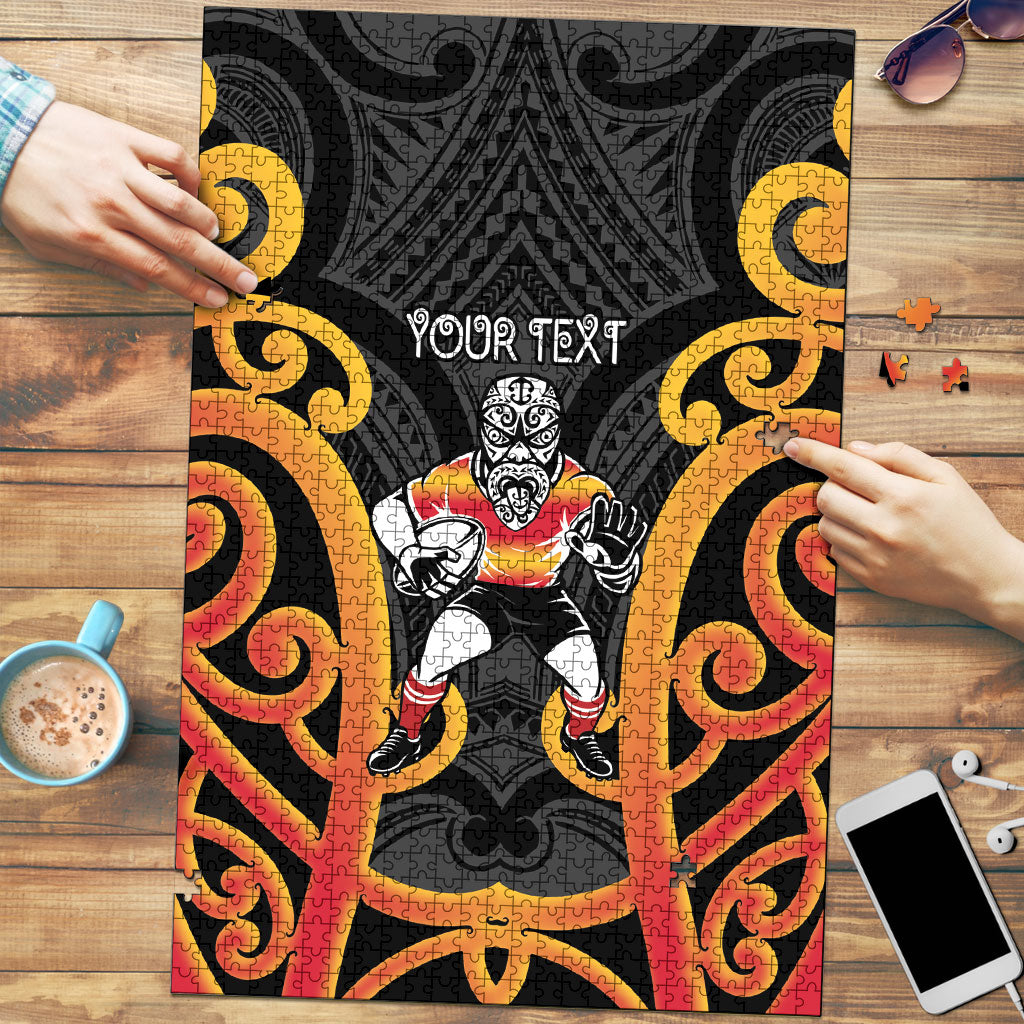 Waikato Custom Rugby New Zealand Puzzle Aotearoa Maori Pukana Tiki Mascot