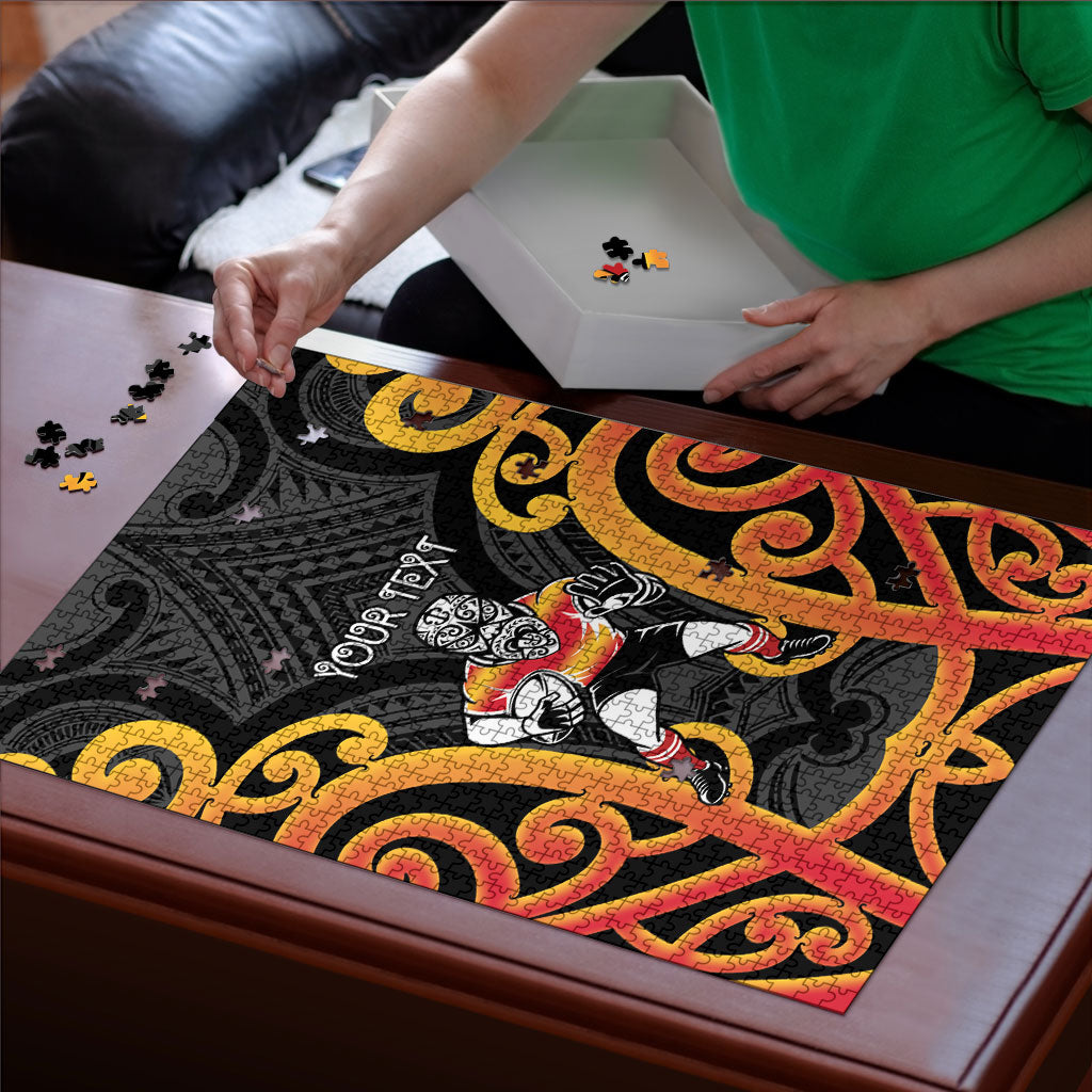 Waikato Custom Rugby New Zealand Puzzle Aotearoa Maori Pukana Tiki Mascot