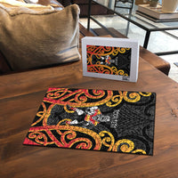 Waikato Custom Rugby New Zealand Puzzle Aotearoa Maori Pukana Tiki Mascot