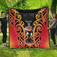 Waikato Custom Rugby New Zealand Quilt Aotearoa Maori Pukana Tiki Mascot
