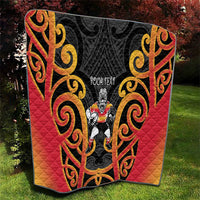 Waikato Custom Rugby New Zealand Quilt Aotearoa Maori Pukana Tiki Mascot