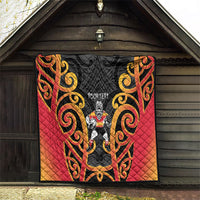 Waikato Custom Rugby New Zealand Quilt Aotearoa Maori Pukana Tiki Mascot