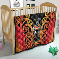 Waikato Custom Rugby New Zealand Quilt Aotearoa Maori Pukana Tiki Mascot