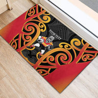 Waikato Custom Rugby New Zealand Rubber Doormat Aotearoa Maori Pukana Tiki Mascot