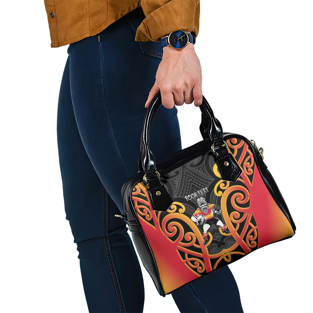 Waikato Custom Rugby New Zealand Shoulder Handbag Aotearoa Maori Pukana Tiki Mascot